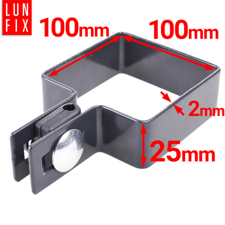 Obejma 100x100 końcowa grafit RAL 7035 komplet