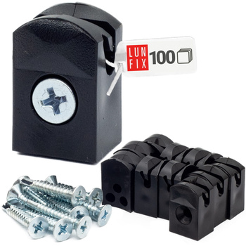 Przelotka mocowanie drutu na wkręt czarna 100szt.