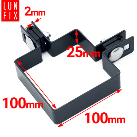 Obejma narożna 100x100 mm grafitowa komplet