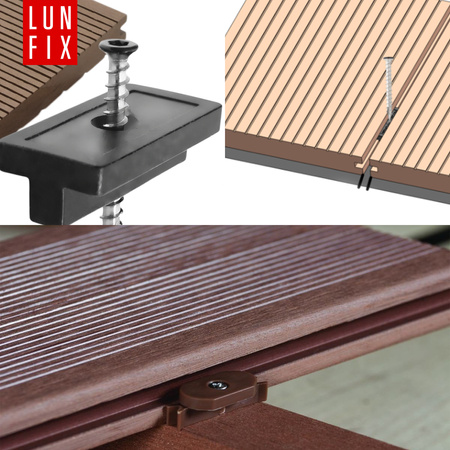 Klipsy montażowe do desek tarasowych z wkrętem 4x35 mm 100szt.