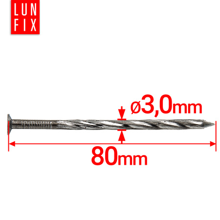 Gwoździe skręcane 3x80 mm 3 cale czarne 1kg