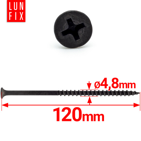 Wkręty do płyt gipsowych g-k 4,8x120 do drewna KGD 1kg