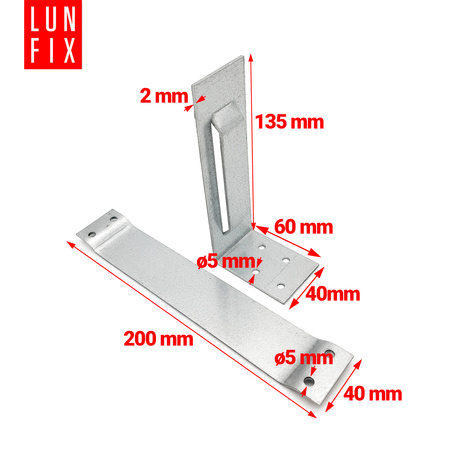 Kątownik przesuwny do domu z bali 200x135 1szt.