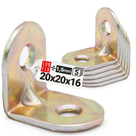 Kątownik meblowy 20x20x16x1,5 KR2 5szt.