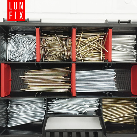 Zestaw gwoździ 500szt. stolarskie 1,2x25-1,8x50 złote + srebrne