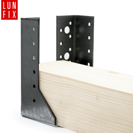 Wieszak belki zagięty czarny 48x96x75x2 wspornik łącznik 1szt.