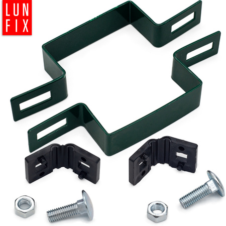 Obejma pośrednia 80x80 mm zielona komplet