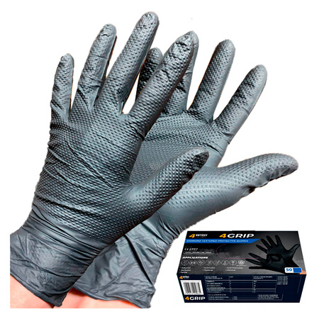 Rękawice robocze nitrylowe bezpudrowe 10 XL czarne 50szt