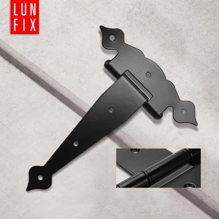 Ozdobny zawias trójkątny czarny 200x50x190x2,5 1szt.