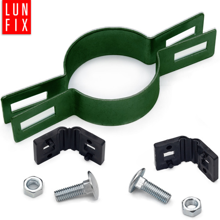 Obejma pośrednia fi60 mm zielona komplet