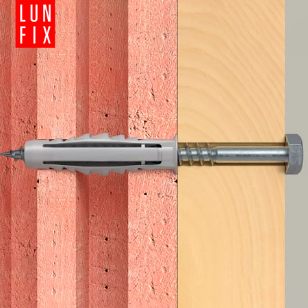 Kołki rozporowe 10x50 mm z wkrętem z łbem sześciokątnym 6x120 mm 50szt.