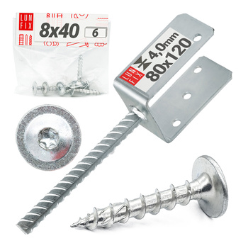 Zestaw podstawa słupa z prętem 80 mm + wkręty