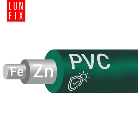 Drut naciągowy do siatki 3.6mm zielony ocynkowany powlekany PCV 20kg