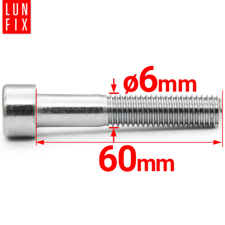 Śruby imbusowe M6x60 ocynkowane DIN912 klasa 8.8 20szt