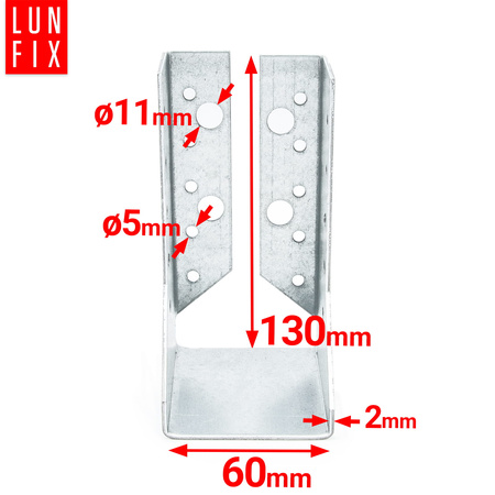 Wieszak belki 60x130x2 mm dzielony łącznik