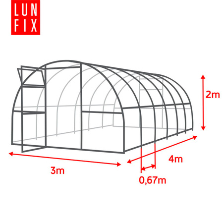 Szklarnia z poliwęglanu 3x4m profil 20x40mm grubość 4mm