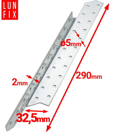 Łącznik krokwiowy LK7 ciesielski 290x32,5 mm LEWY 10szt.