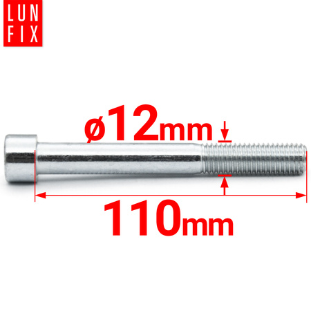 Śruby imbusowe M12x110 ocynkowane DIN912 klasa 8.8 1kg