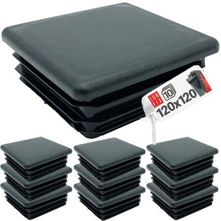 Zaślepka kwadratowa 120x120 nasadka do profili czarna 10szt.