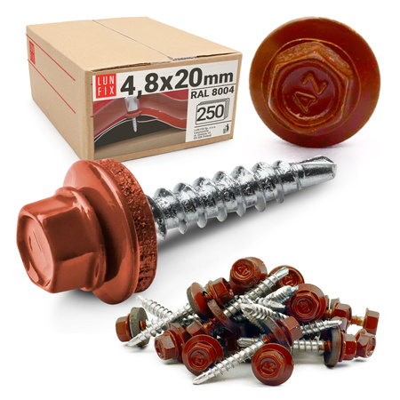 Wkręty farmerskie 4,8x20 samowiercące farmery miedziane 250szt.