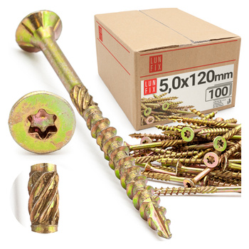 Wkręty ciesielskie stożkowe 5x120 do drewna KMWHT 100szt.