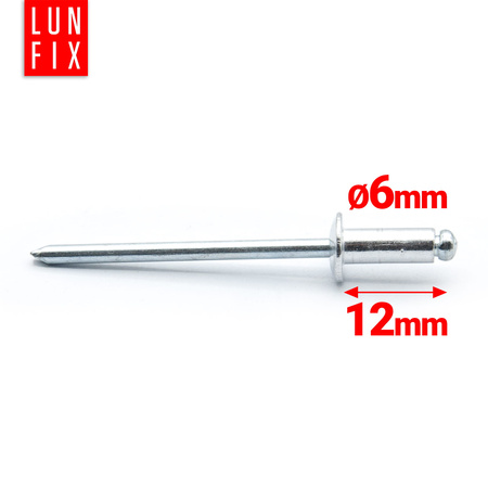 Nity zrywalne 6x12mm aluminiowo-stalowe 50szt.