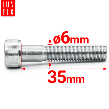Śruby imbusowe M6x35 ocynkowane DIN912 klasa 8.8 1kg