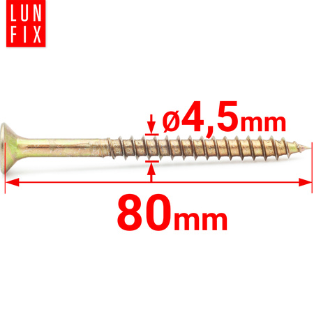 Wkręty uniwersalne 4,5x80 hartowane ocynkowane KDH 250szt.