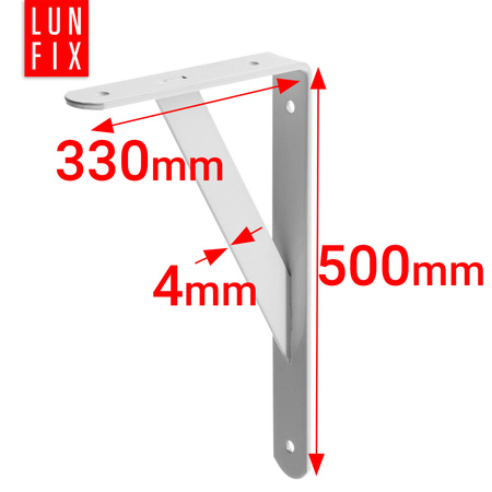 Wspornik półki 50x33cm wzmacniany stalowy