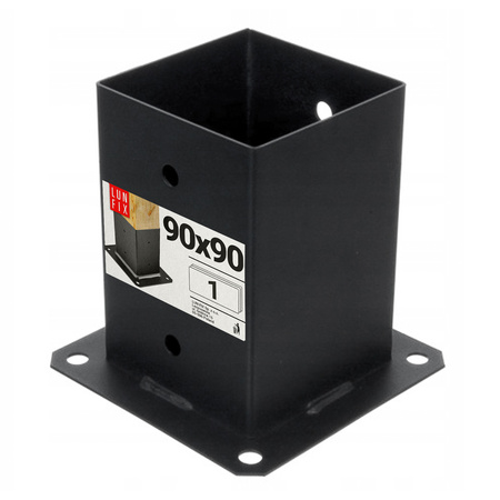Podstawa słupa przykręcana "stopa" 90x90 mm ozdobna czarna