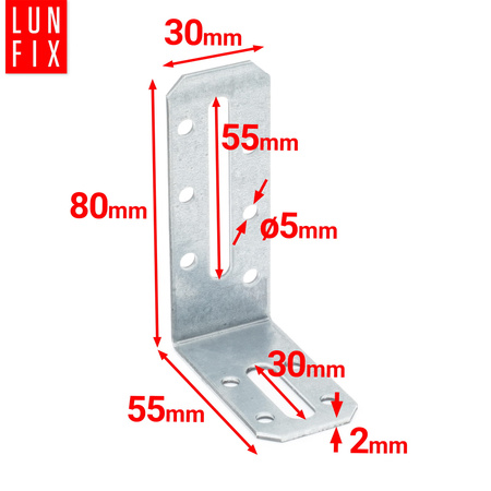 Kątownik regulowany dwustronny KRD3 80x55x30x2 mm 10szt.