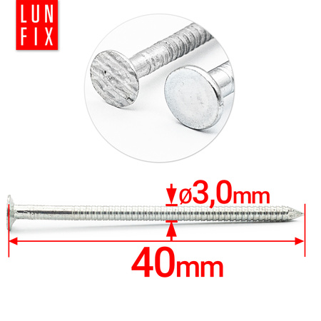 Gwoździe pierścieniowe 3x40mm ocynkowane 1kg