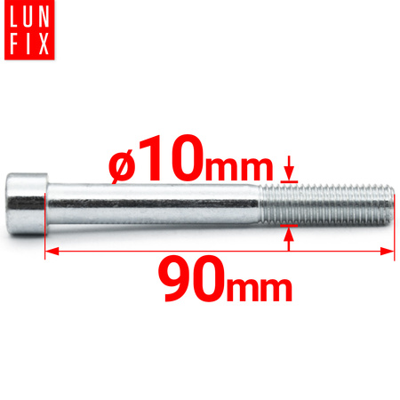 Śruby imbusowe M10x90 ocynkowane DIN912 klasa 8.8 1kg