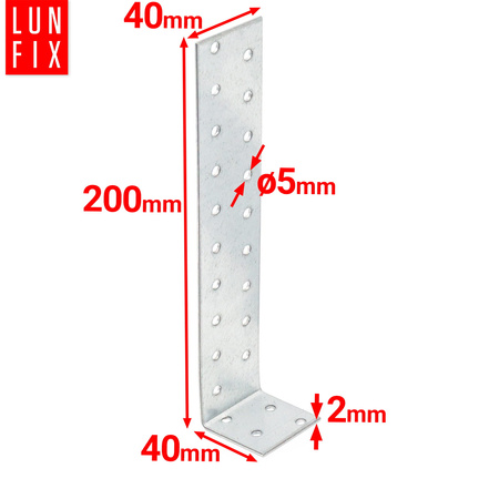 Kątownik kotwowy łącznik ciesielski 200x40x40