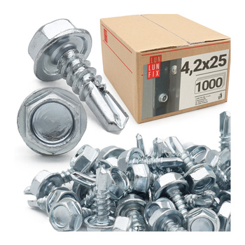 Wkręty samowiercące 4,2x25 łeb 6-kątny DIN7504 ocynk 1000szt.