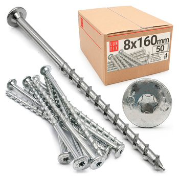 Wkręty do gazobetonu 8x160 łeb talerzowy z gniazdem TX30 50szt.