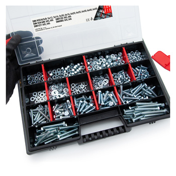 Śruby nakrętki podkładki 540szt. zestaw M5-M6 ocynk