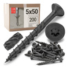 Wkręty ciesielskie czarne stożkowe 5x50 do drewna KMWHT 200szt.