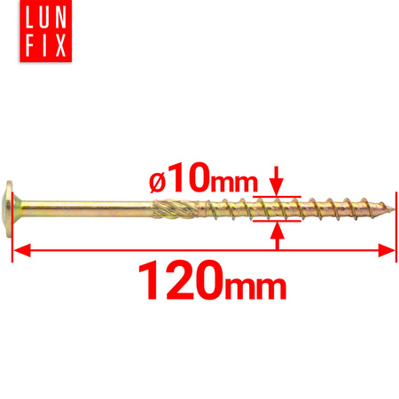 Wkręty ciesielskie talerzowe 10x120 do drewna WKCP 50szt.