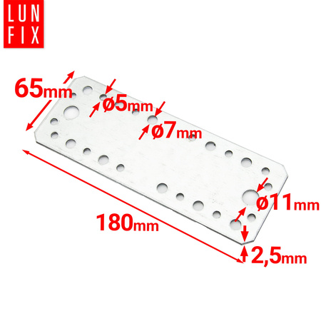 Łącznik płaski 180x65x2,5 LP6 1szt.