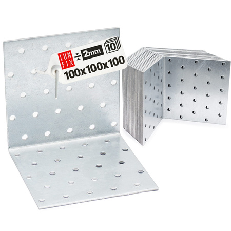 KM17 Kątownik ciesielski montażowy łacznik 100x100x100 gr. 2,0mm 10szt