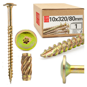 Wkręty ciesielskie talerzowe 10x320 do drewna WKCP 1szt.