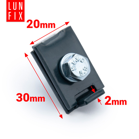 Złączka typu L 6x20 mm zapinka klips do paneli grafit NSO6 10szt.