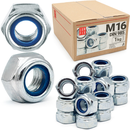 Nakrętka samokontrująca M16 DIN985 ocynkowana 1kg