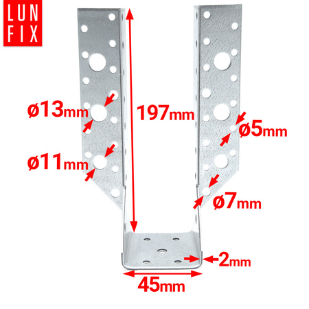 Wieszak belki 45x197 mm wspornik łącznik