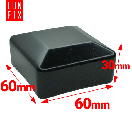 Nasadka na słupek 60x60 mm czarna daszek 10szt.