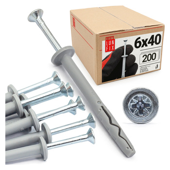 Kołki kołnierzowe szybkiego montażu 6x40 (200 szt.)