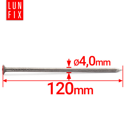 Gwoździe budowlane 4x120 mm czarne 1kg