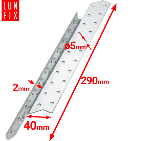 Łącznik krokwiowy LK7 ciesielski 290x40 mm LEWY 10szt.