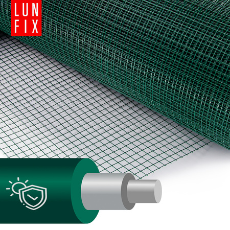 Siatka rabatowa 13x13 metalowa powlekana gr. 1,2mm zielona  h1m 25m